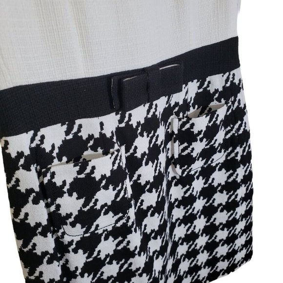 $580 NEW! Maison Weill Retro Ivory Black Houndstooth Prom Cocktail Formal EU40 - Picture 3 of 6